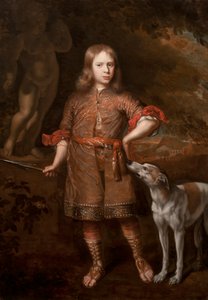 1670'lerin ortalarında, bir Greyhound ile bir Yaban Domuzu Mızrağı Tutan Bir Avcı Olarak Bir Çocuğun Portresi