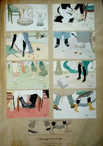 'Ayakların Dili'ni tasvir eden kartpostal by Jacques Wely