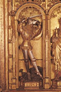 Çarmıha Gerilme Altarpiece, sol panelden St. George detayı, Chartreuse de Champmol Kilisesi