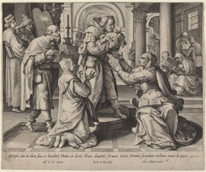 Tapınakta Sunum by Jacques de Bie after Maarten