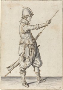 Kaliverini Kurcalayan Şık Giyinmiş Asker by Jacques de Gheyn II