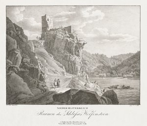 Aşağı Avusturya, Werfenstein Kalesi'nin kalıntıları by Jakob Alt