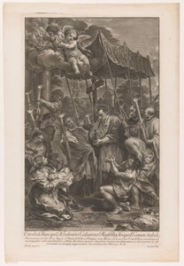 Saint Charles Borromeo veba kurbanları boyunca bir haç taşıyor by Jakob Frey (I)