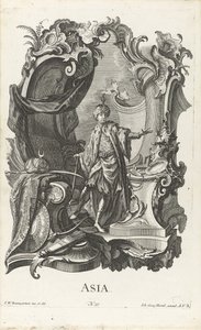 Asya kıtasının kişileştirilmesi ile tohum boncuklar Asya (nesne üzerindeki başlık) Dört kıta (dizi adı) by Jakob Gottlieb Thelott