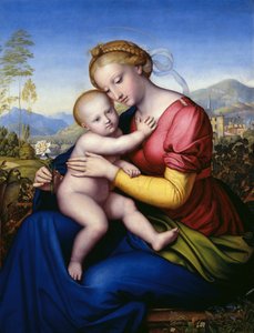 çocuk ve papağan ile Madonna by Jakob Götzenberger