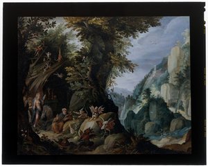 Bir Manzarada Aziz Anthony'nin Günahı by Jakob Isaaksz Swanenburgh