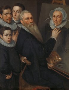 Ressamın ailesiyle birlikte otoportresi, 1594. by Jakob Willemsz. Delff the Elder