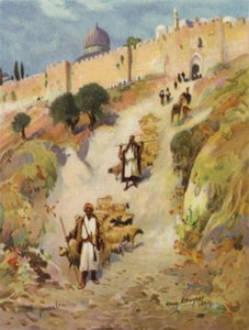 Kudüs, Aziz Stephen Kapısı (renkli taş) by James (after) Clark