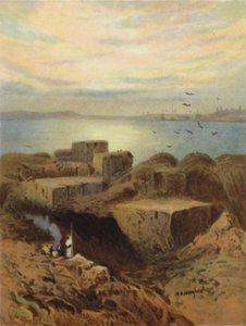 Babil ve asma bahçelerin kalıntıları (renkli taş) by James (after) Clark