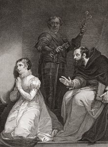 John Feckenham, Londra Kulesi'nde Leydi Jane Gray'i ziyaret ediyor (baskı)