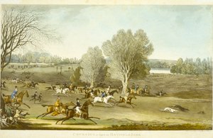Seyir - James Pollard (1797-1867) (renkli taş) tarafından oyulmuş Hatfield Parkı