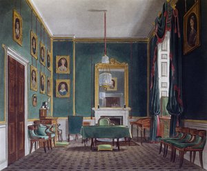 Yeşil çekme odası, Daniel Havell (1785-1826), James Stephanoff (yaklaşık 1788-1874) tasarımına dayalı gravür, The History of the Royal Residences