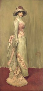 Pembe ve Gri Uyum: Lady Meux by James Abbott McNeill (attr.to) Whistler