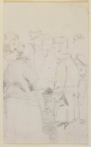 Bir Mangalın Etrafında Bir Grup Figür, 1858. by James Abbott McNeill Whistler