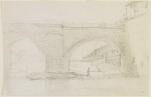 Bir köprü, 1858 (kirli beyaz dokuma kağıt üzerine kurşun kalem) by James Abbott McNeill Whistler