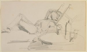 Bir yatakta uzanmış bir adam, 1858. by James Abbott McNeill Whistler