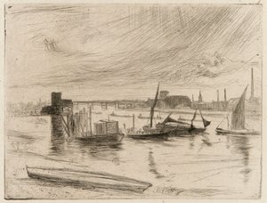 Battersea Dawn Cadogan İskelesi, 1861. by James Abbott McNeill Whistler