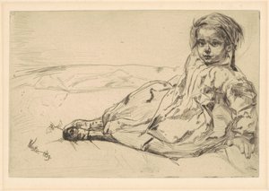 Bibi Valentin, 1859. by James Abbott McNeill Whistler