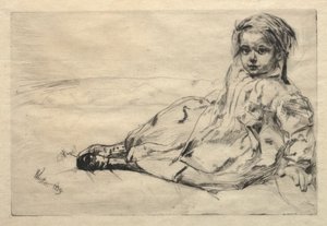 Bibi Valentin, 1859. by James Abbott McNeill Whistler