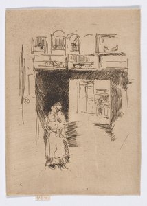 Bird Shop-Seven Dials, c.1886-88 (gravür; kağıt üzerine mürekkep) by James Abbott McNeill Whistler