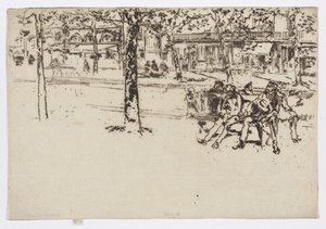 Boulevard Poissonière, Paris, c.1892-93 (gravür; kağıt üzerine mürekkep) by James Abbott McNeill Whistler