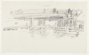 Thames üzerinde köprü Eski Battersea Köprüsü by James Abbott McNeill Whistler