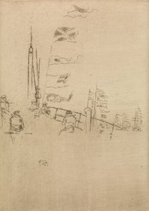 Bunting, The Naval Review, 1887 başlıklı on iki gravürden by James Abbott McNeill Whistler