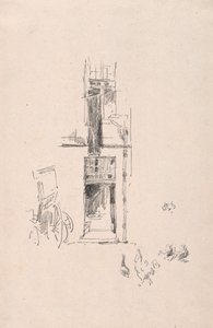 Horozlar ve Tavuklar, Hotel Colbert, 1891. by James Abbott McNeill Whistler