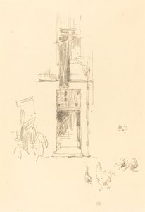 Horozlar ve Tavuklar, Hôtel Colbert, 1891. by James Abbott McNeill Whistler