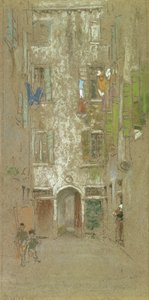 Corte del Paradiso, 1880 (gri kağıt üzerine tebeşir ve pastel) by James Abbott McNeill Whistler