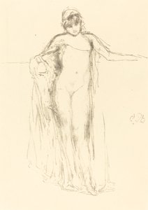 Drapeli Model, Ayakta, 1893. by James Abbott McNeill Whistler