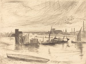Sabah Erken, Battersea, 1861. by James Abbott McNeill Whistler