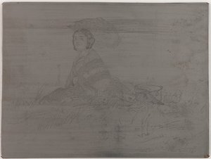 En Plein Soleil. Doğadan On İki Gravürden iptal edilmemiş plaka Fransız Seti, 1858. by James Abbott McNeill Whistler