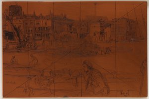 Dağlama plakası: Black Lion Wharf, 1859. by James Abbott McNeill Whistler