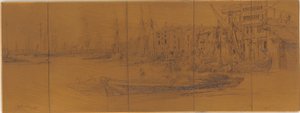 Dağlama plakası: Thames Depoları, 1859. by James Abbott McNeill Whistler