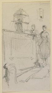 Bir çeşmenin yanındaki figürler, 1858. by James Abbott McNeill Whistler