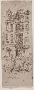 Çiçek Pazarı, Brüksel. by James Abbott McNeill Whistler