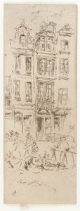 Çiçek Pazarı, Brüksel, 1887. by James Abbott McNeill Whistler