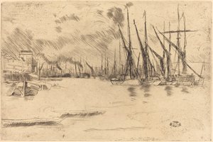 Turşu-Herring Merdivenlerinden, c. 1878. by James Abbott McNeill Whistler