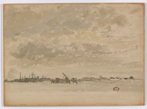 Gri ve Gümüş-Purfleet, 1881-1883. by James Abbott McNeill Whistler