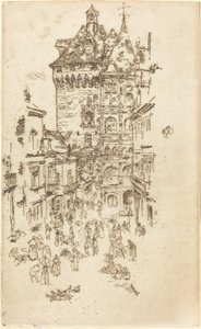 Hotel de Ville, Loches, 1888. by James Abbott McNeill Whistler