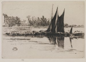 ಹರ್ಲಿಂಗ್ಹ್ಯಾಮ್, 1859 (ಕಾಗದದ ಮೇಲೆ ಕೆತ್ತನೆ) ಟರ್ಕ್ by James Abbott McNeill Whistler