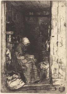 Paçavralardaki Yaşlı Kadın, 1858. by James Abbott McNeill Whistler