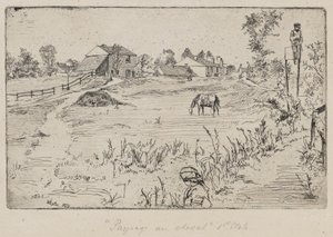 Atlı Manzara (Çayır) 1859 (kağıt üzerine gravür) by James Abbott McNeill Whistler