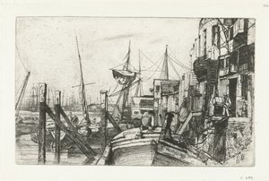 Limehouse On altı Thames ve diğer konulardaki sahnelerin gravürü (seri başlığı) by James Abbott McNeill Whistler
