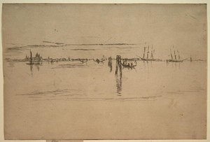 Long Lagoon, c.1879-80 (kağıt üzerine gravür ve karbon mürekkebi) by James Abbott McNeill Whistler