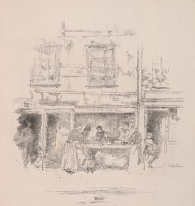 Maunders Balık Dükkanı, Chelsea, 1890. by James Abbott McNeill Whistler