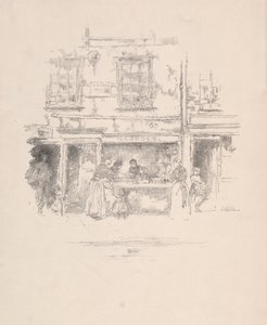 Maunders Balık Dükkanı, Chelsea, 1890. by James Abbott McNeill Whistler