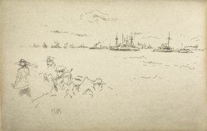 The Naval Review, 1887 başlıklı on iki gravürden oluşan monitörler by James Abbott McNeill Whistler