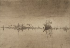 Nocturne, 1879-80 (aşındırma ve kuru nokta) by James Abbott McNeill Whistler